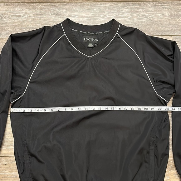 FOOTJOY GOLF WINDBREAKER PULLOVER BLACK SIZE MEDIUM ZIP UP POCKETS - Picture 3 of 7